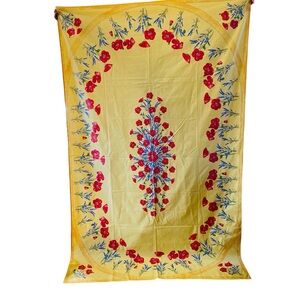 La Cigale Table Cloth Poppy Lavender Yellow Background Rectangle Approx 60X96